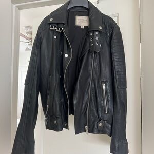 Lucky Brand Black Leather Moto Jacket